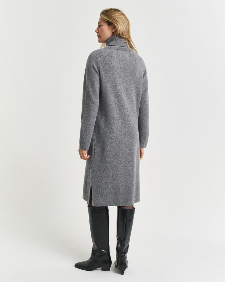 Knit Detail Turtleneck Dress