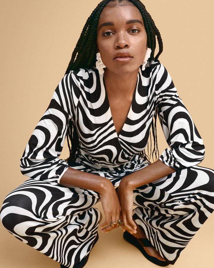 Printed Wrap Jumpsuit