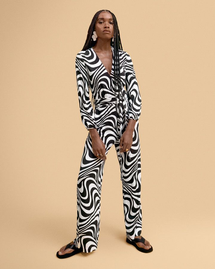 Printed Wrap Jumpsuit