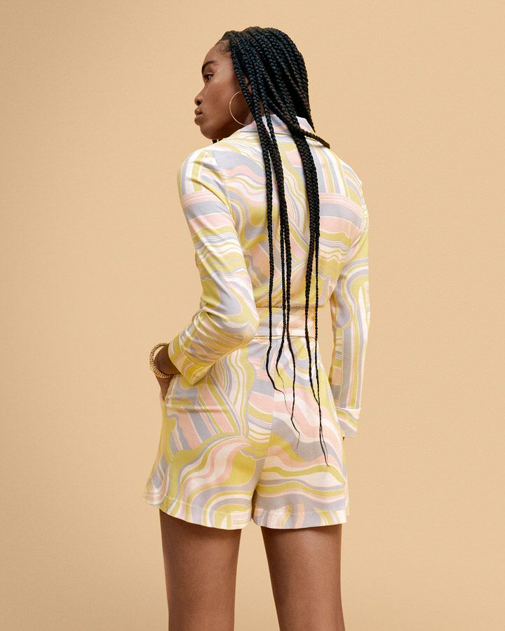 Printed Wrap Playsuit