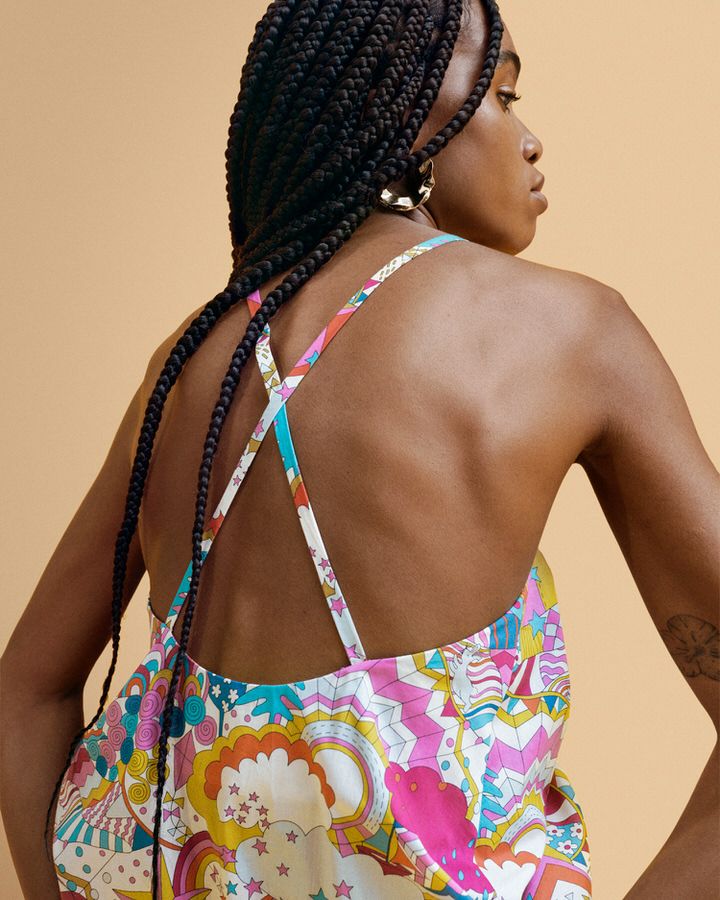 Printed Strap Maxi Dress