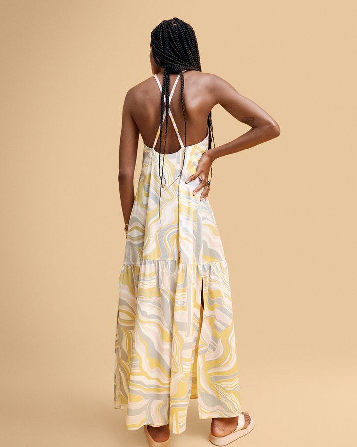 Printed Strap Maxi Dress