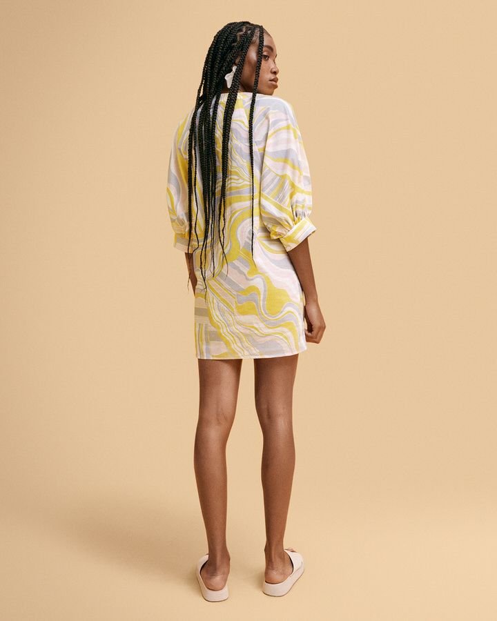 Printed V-Neck Dress