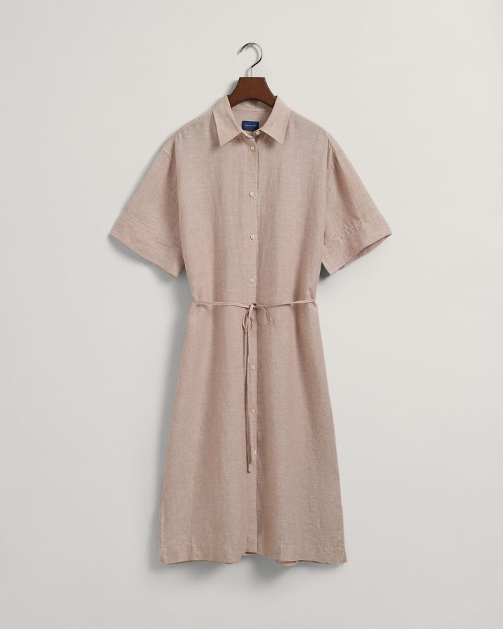 Linen Short Sleeve Shirt Dress