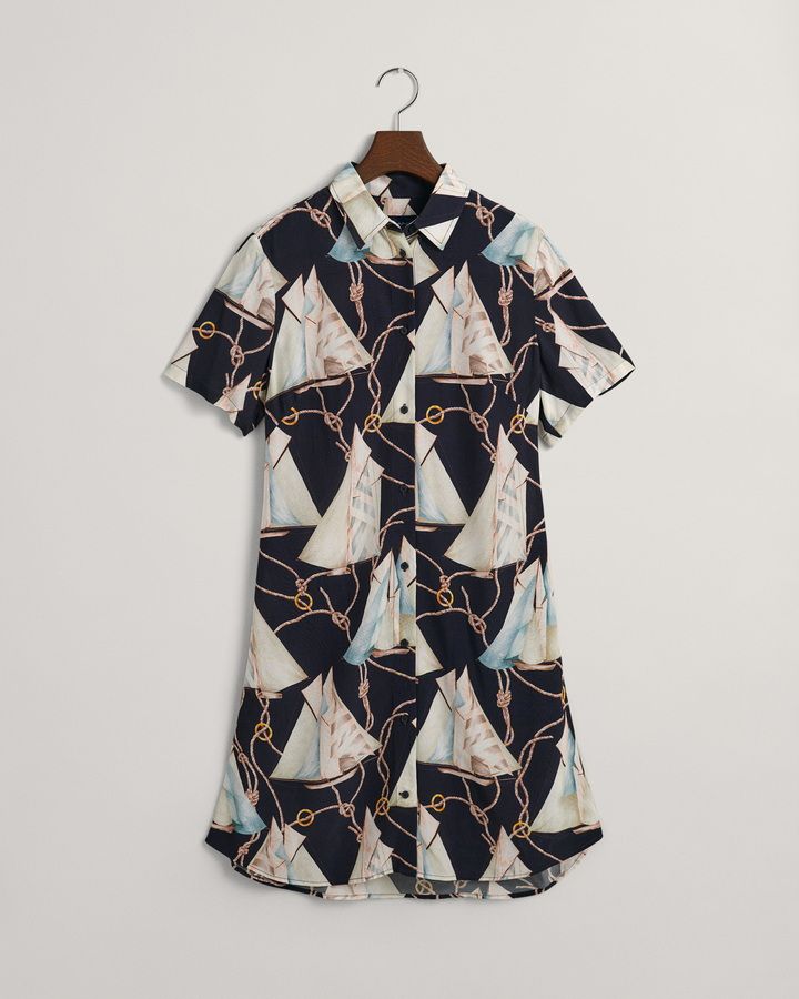 Regular Fit Sailing Print Shirt Dress