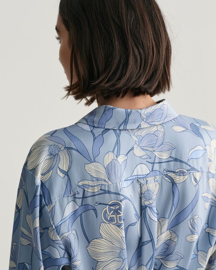 Magnolia Print Shirt Dress