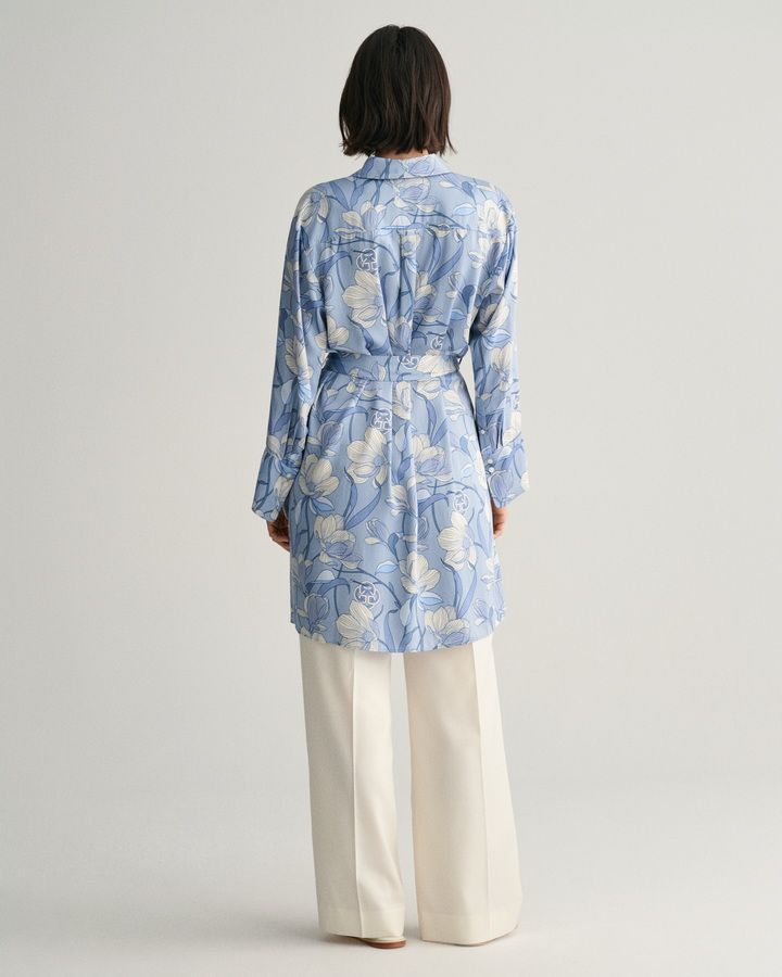 Magnolia Print Shirt Dress