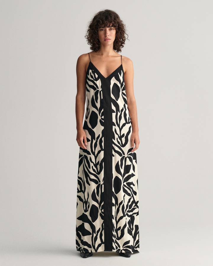 Palm Print Strap Dress
