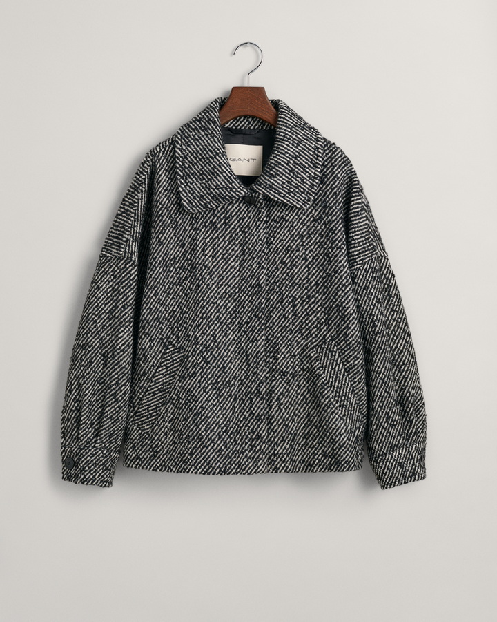 Pattern Cropped Wool Jacket