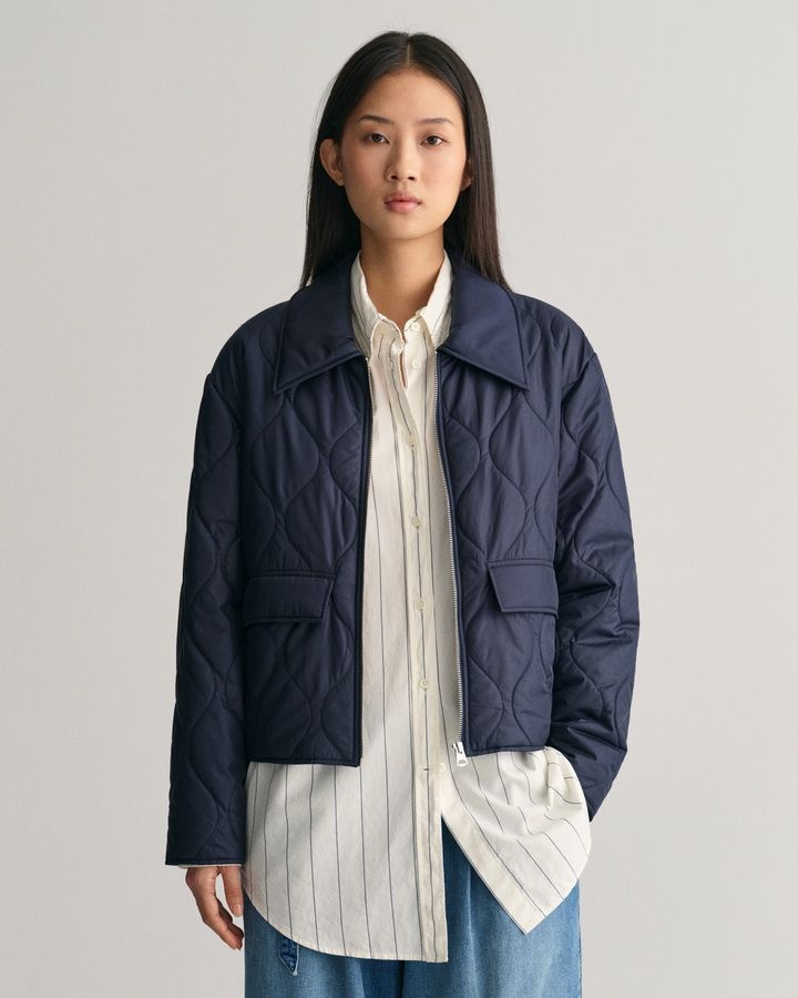 QUILTED COLLARED JACKET