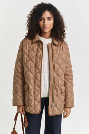 Quilted Corduroy Trim Jacket