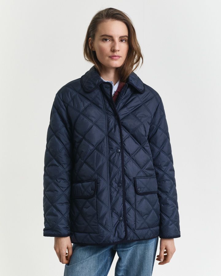 Quilted Corduroy Trim Jacket