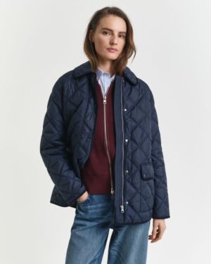 Quilted Corduroy Trim Jacket