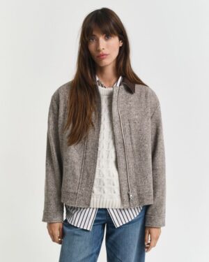 Contrast Collar Wool Jacket