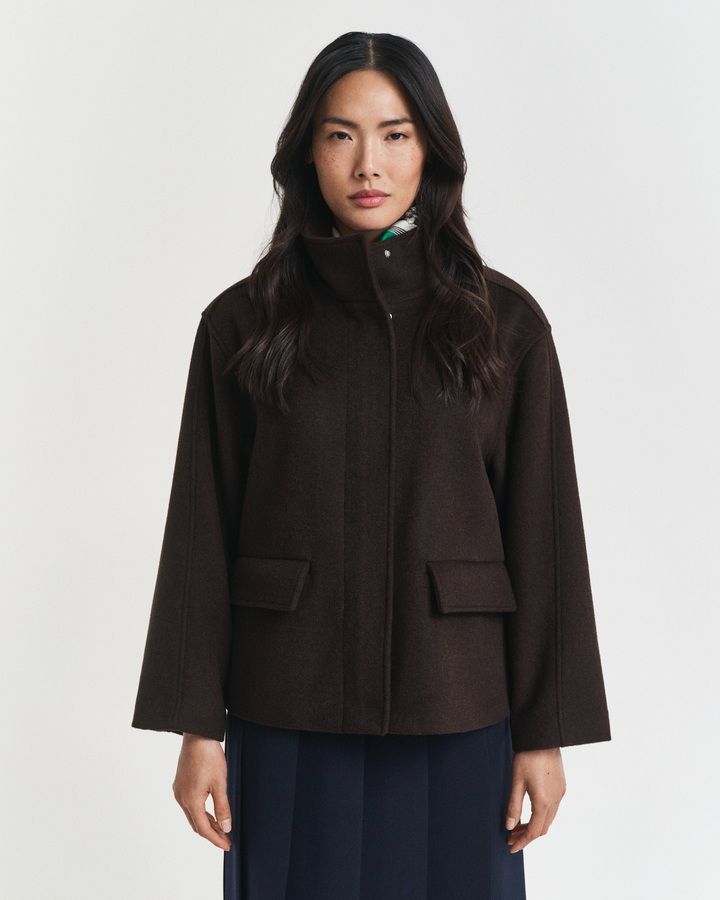 Short Wool Zip Jacket