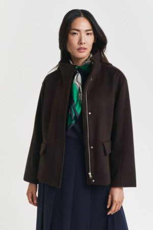 Short Wool Zip Jacket