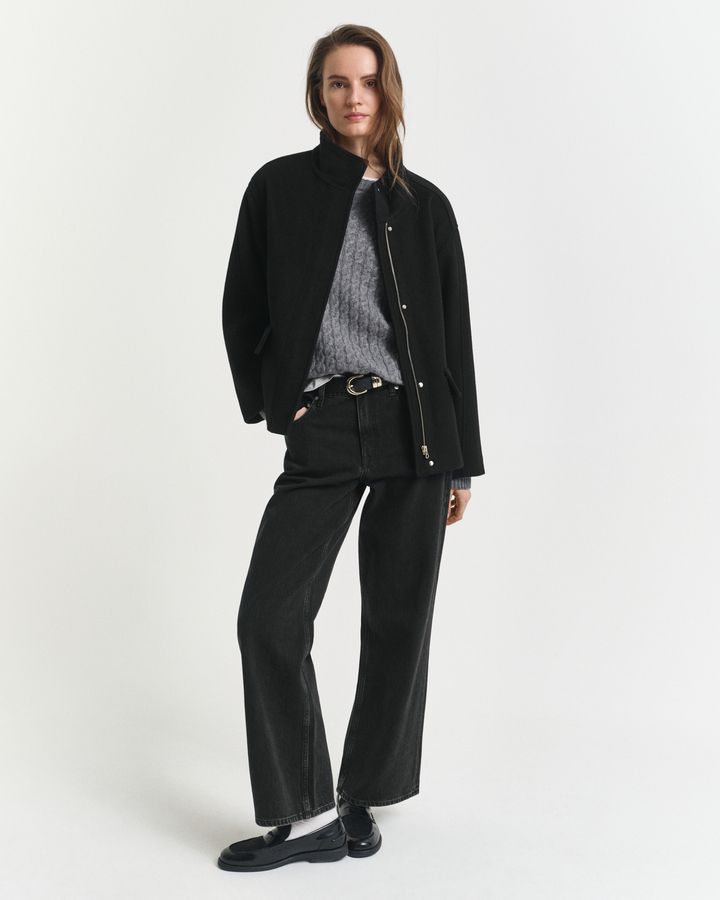 Short Wool Zip Jacket