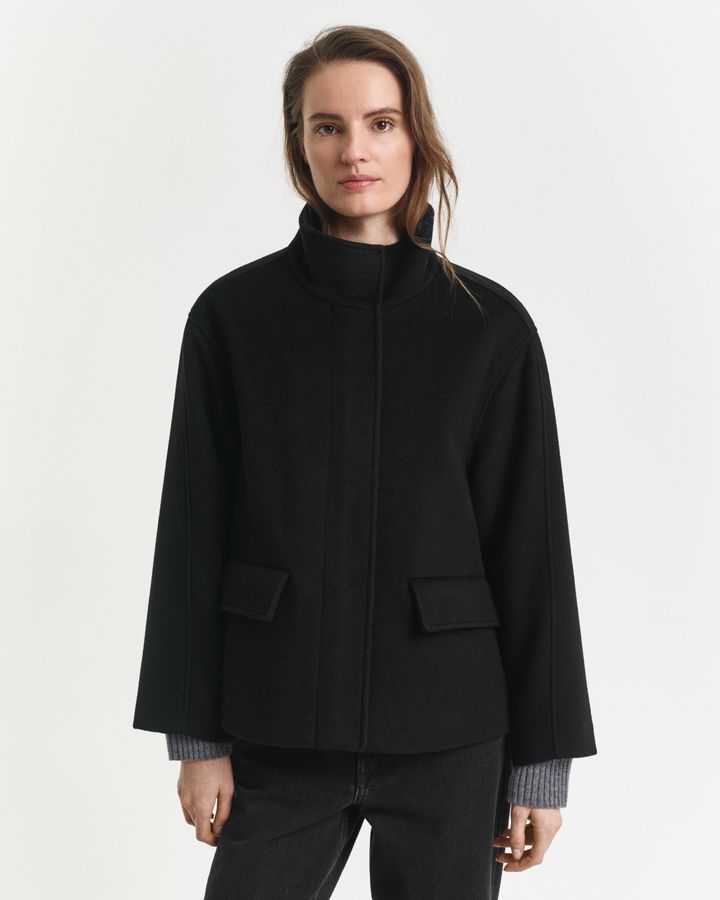 Short Wool Zip Jacket