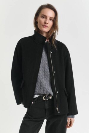 Short Wool Zip Jacket