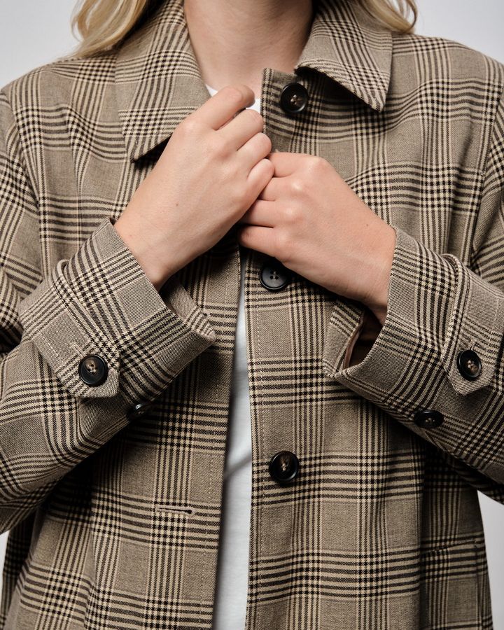 Checked Car Coat