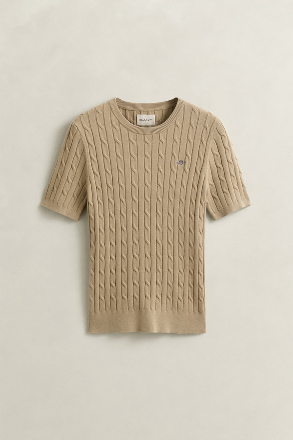 STRETCH COTTON CABLE SS C-NECK