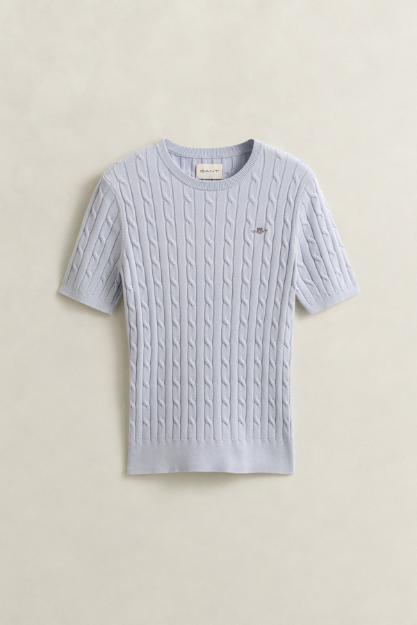 STRETCH COTTON CABLE SS C-NECK