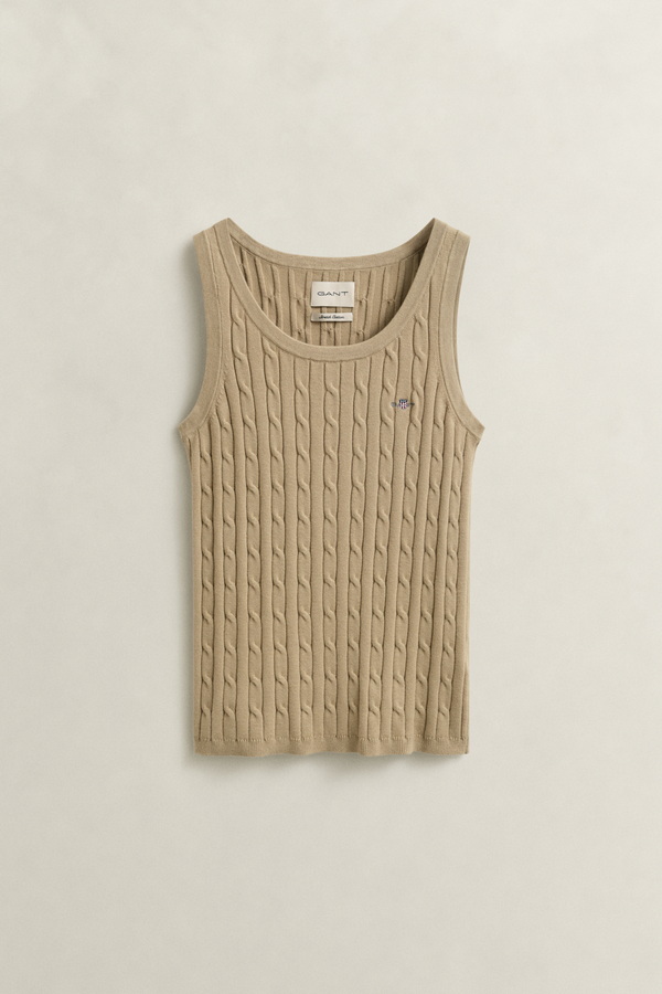 STRETCH COTTON CABLE TANK TOP