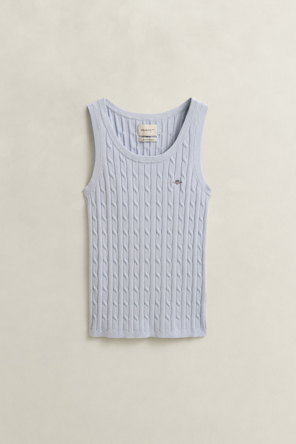 Stretch Cotton Cable Knit Tank Top