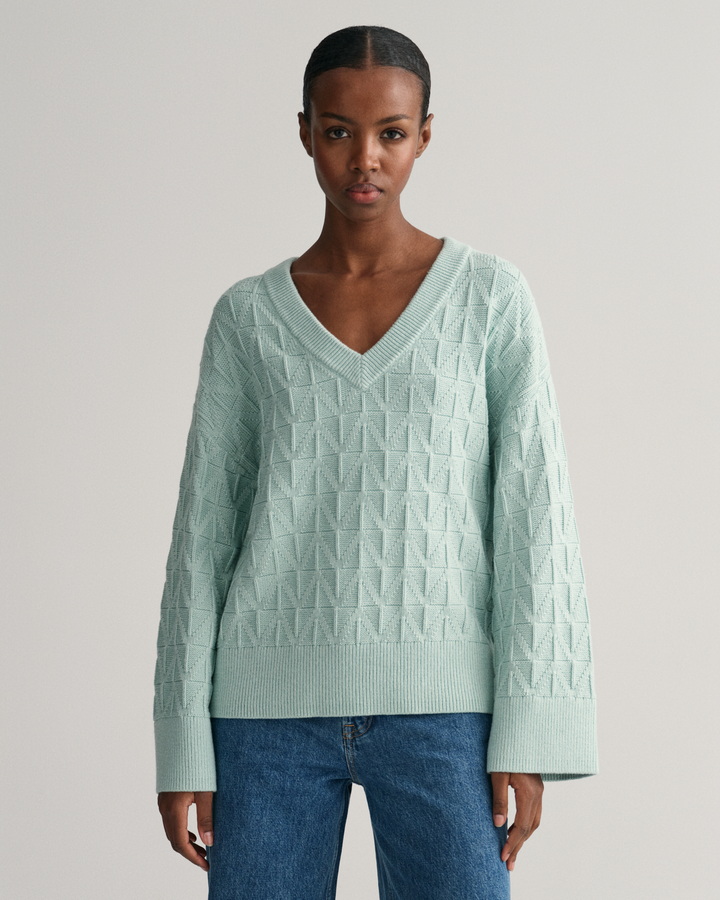 Herringbone V-Neck Sweater