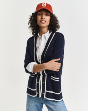 Contrast Knit Cardigan