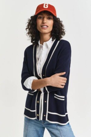 Contrast Knit Cardigan