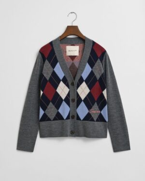 Argyle V-Neck Cardigan