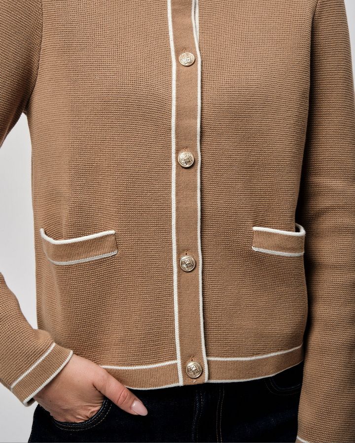 Contrast Knit Cardigan