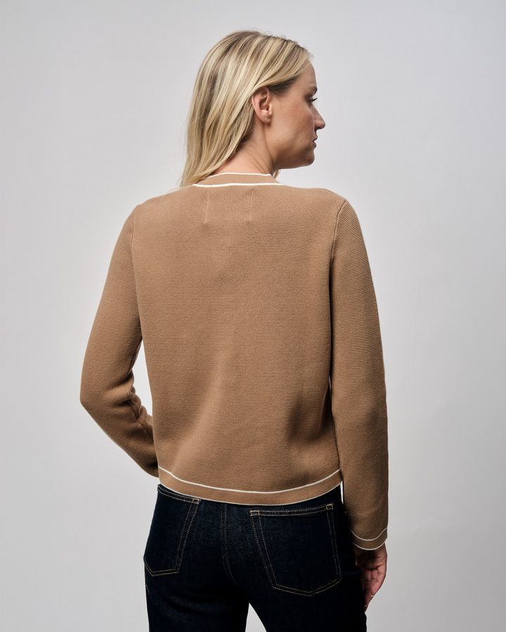 Contrast Knit Cardigan