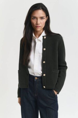 Contrast Knit Cardigan