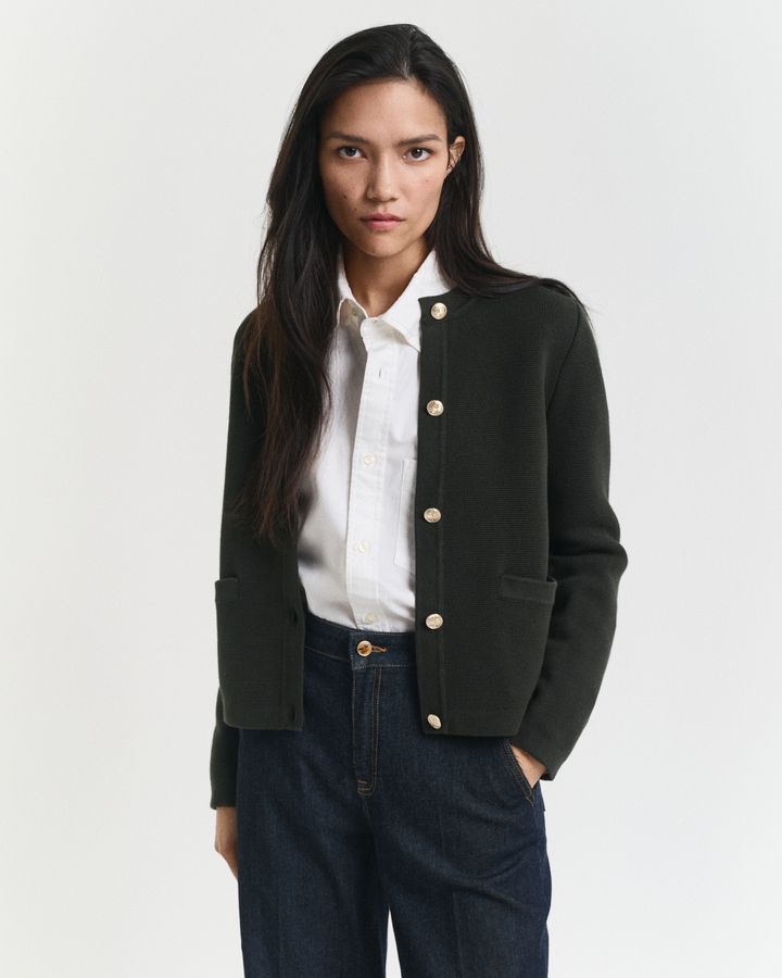 Contrast Knit Cardigan