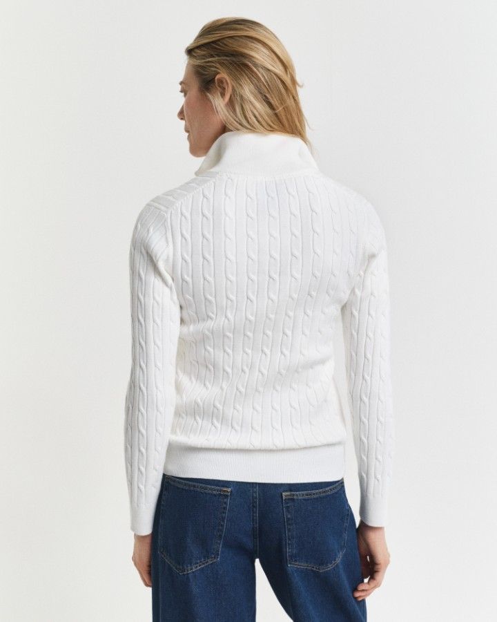 STRETCH COTTON CABLE HALF-ZIP