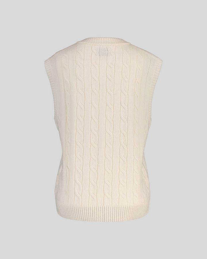 Lambswool Cable V-Neck Vest