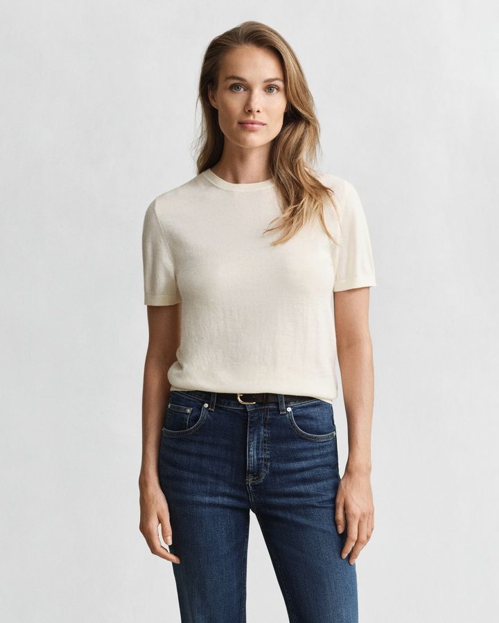 Lightweight Short Sleeve Crew Neck Sweater