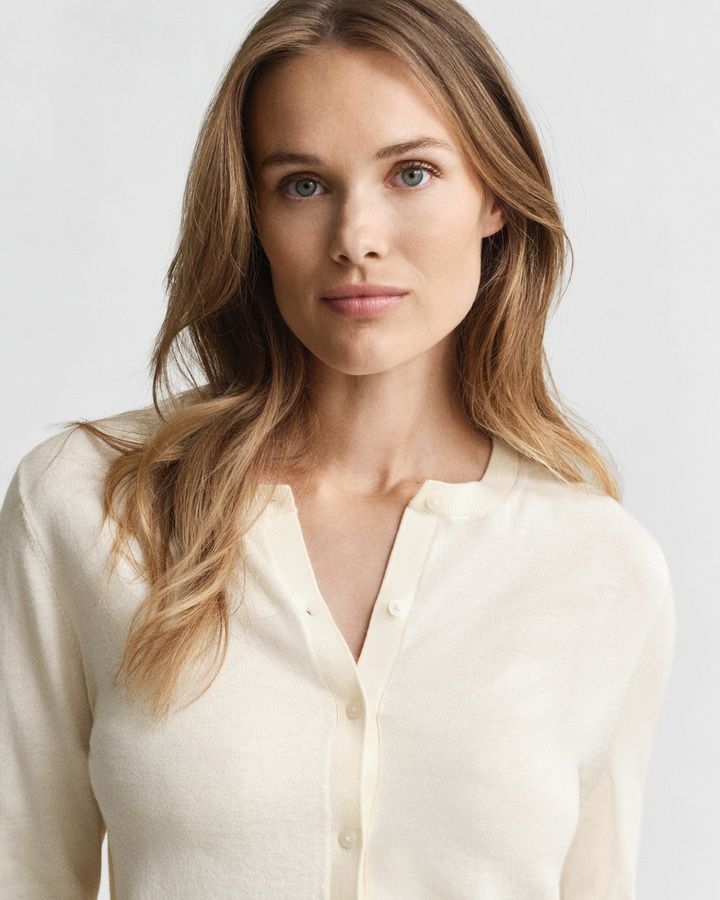 Lightweight Crew Neck Cardigan