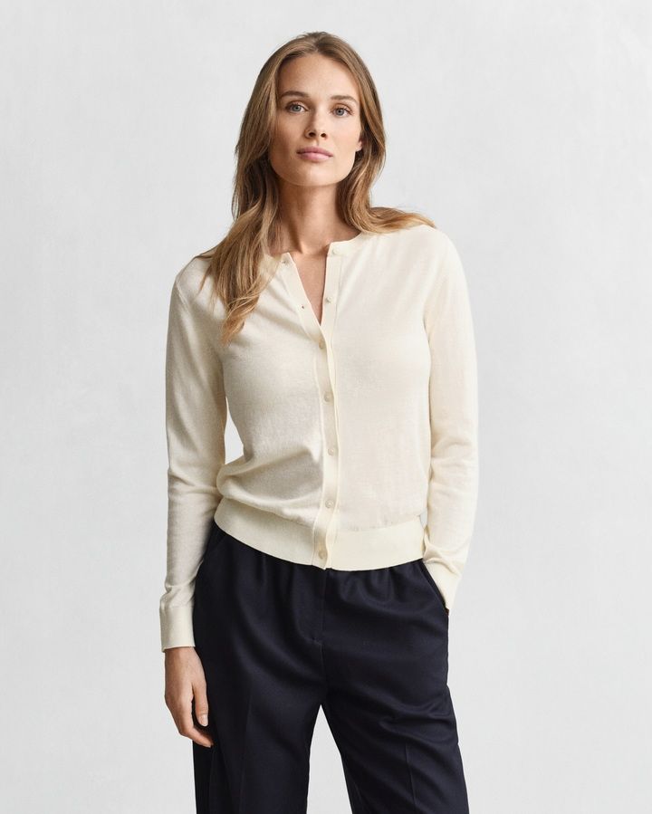 Lightweight Crew Neck Cardigan