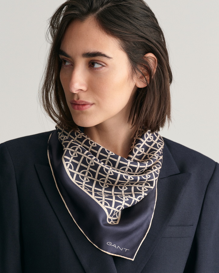 G Patterned Silk Scarf