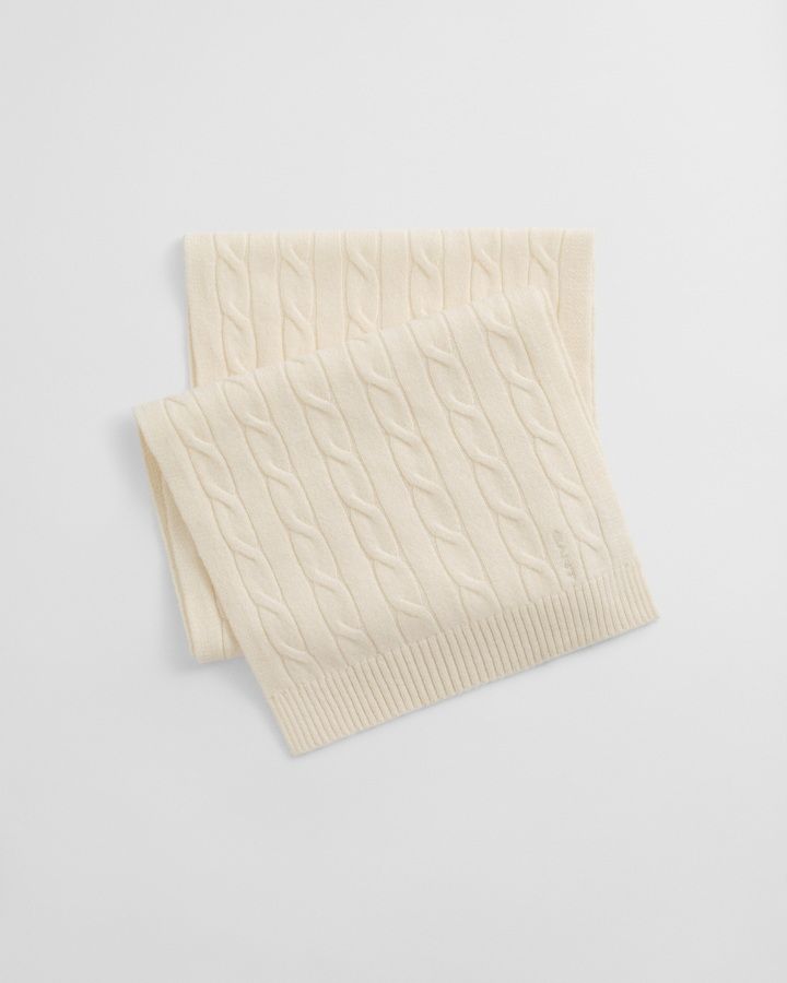 Cable Knit Wool Scarf