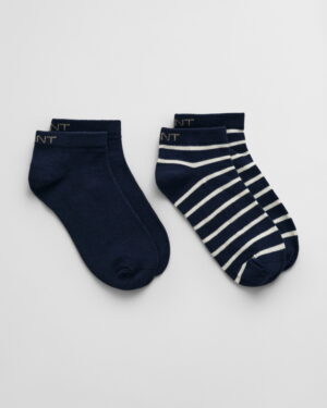 2-Pack Striped & Solid Ankle Socks