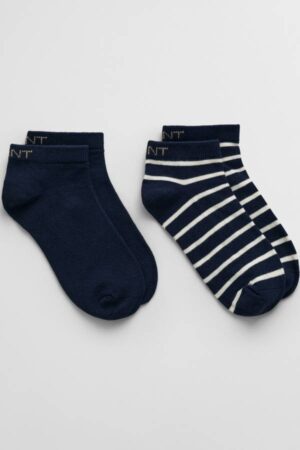 2-Pack Striped & Solid Ankle Socks
