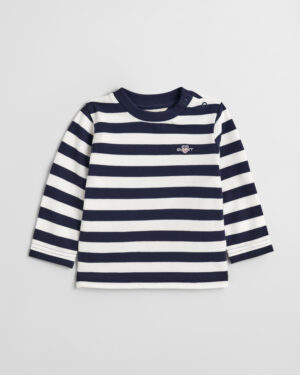 Baby Striped Shield Pique Long Sleeve Top
