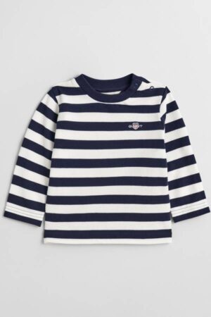 Baby Striped Shield Pique Long Sleeve Top