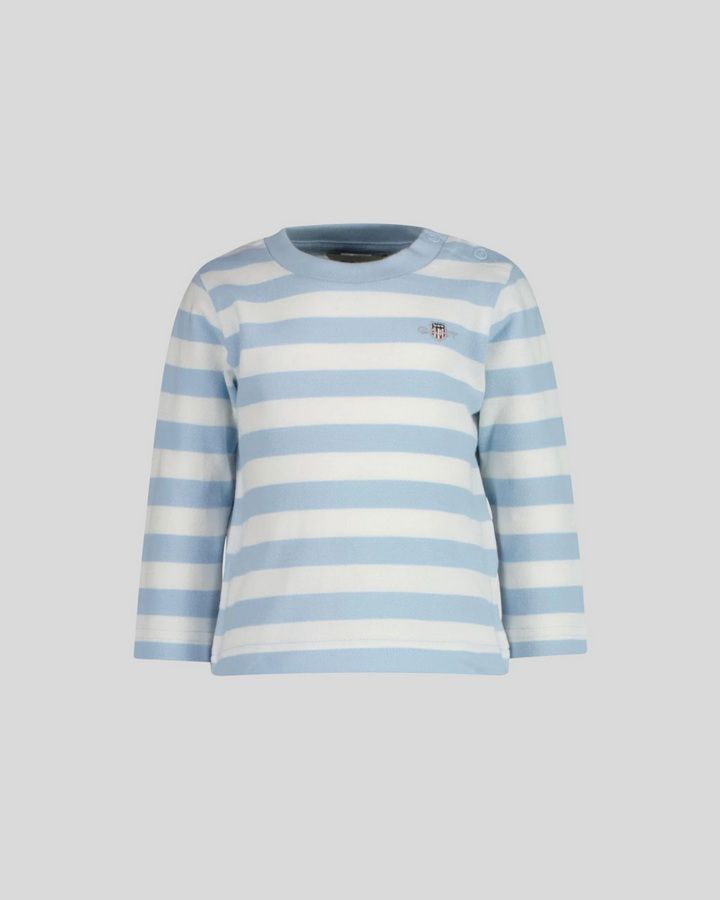 Baby Striped Shield Pique Long Sleeve Top