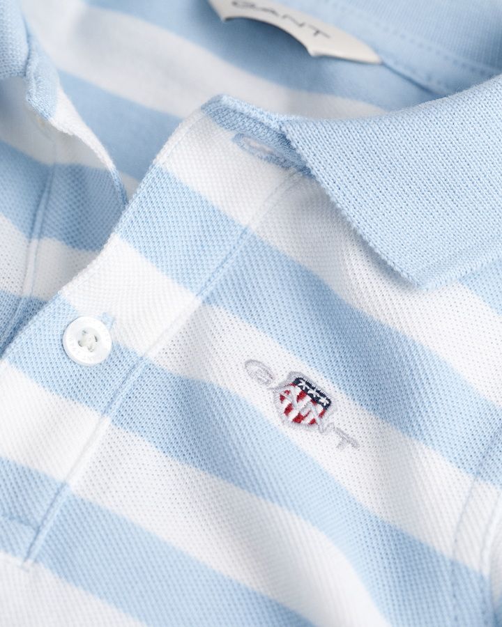 STRIPED SHIELD PIQUE ONE-PIECE