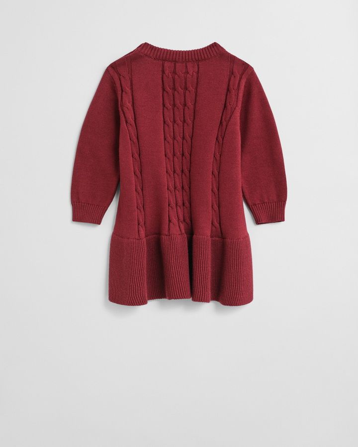 Baby Girls Cotton Cable Knit Dress